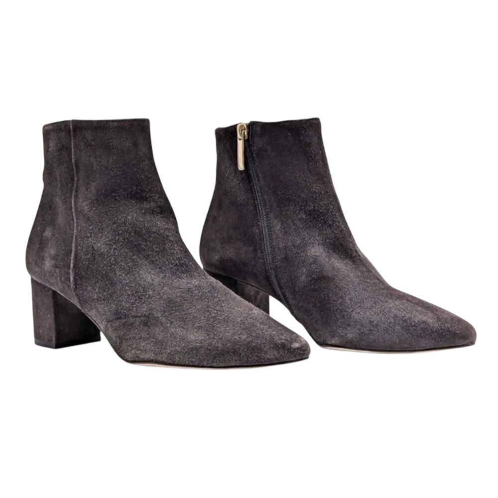NWOT! Womens Jeanne Suede Gray Pointed Toe Booties Size 37 MSRP $445